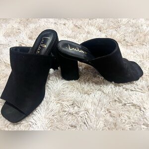 Lulus black blocked heel/mule Women’s Sz 10